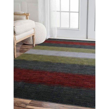 JENSENDISTRIBUTIONSERVICES 5 x 8 ft. Hand Knotted Gabbeh Wool Contemporary Rectangle Area Rug, Multi Color MI1554770